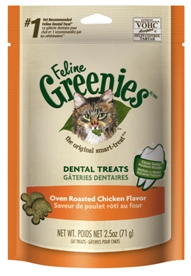 2.5OZ FELINE GREENIES CHICKEN