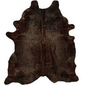 LEATHER HIDE RUG BLACK