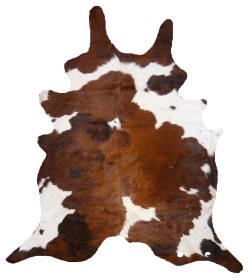 LEATHER HIDE RUG BROWN & WHITE