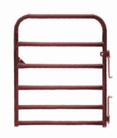 4'RED 6-BAR 2"TUBE GATE50"HT