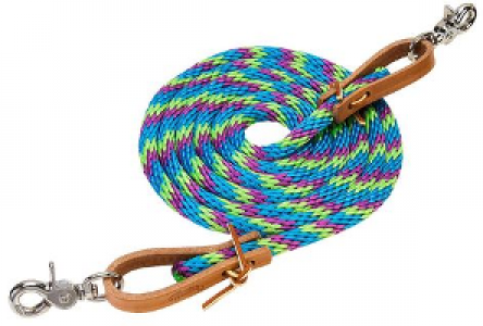 POLY ROPER REINS BLUE LIME PINK