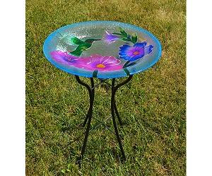 HUMMINGBIRD BIRDBATH W/ STAND