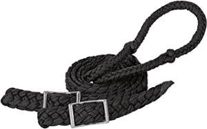 BRAIDED BARREL REIN, BLACK