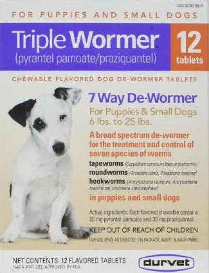 TRIPLE WORMER PUP/SM DOG 12CT