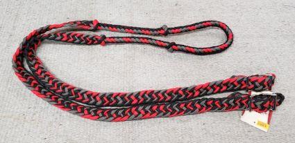 BRAID BARL REIN,BK/RED/GRAY