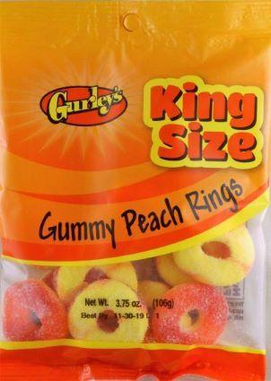 GUMMI PEACH RINGS 5OZ