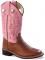 CHILD SQUAR TOE BOOT TAN/PINK