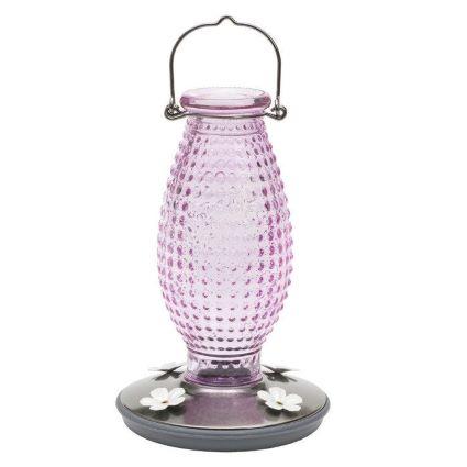 PINK VINTAGE HUMMINGBIRD FEEDER