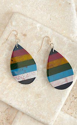 BR EARRINGS STRIPE MULTI TEAR DP