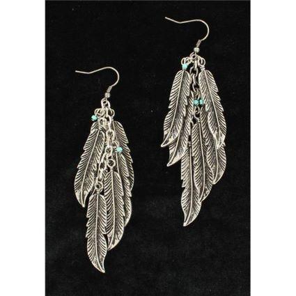 BR EARRINGS FEATHER DROP DANGLE