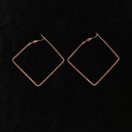 EARRINGS COPPER ROPE HOOPS