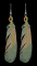 LEATHER FEATHER GREEN EARRINGS