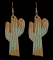 LEATHER CACTUS MINT EARRINGS
