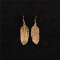 BR LTHR EARRINGS COPPER FEATHER