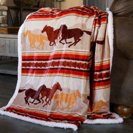 WRANGLER RUNNING HORSE THROW