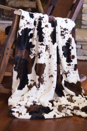 50X60 COWHIDE PLUSH FUR THROW