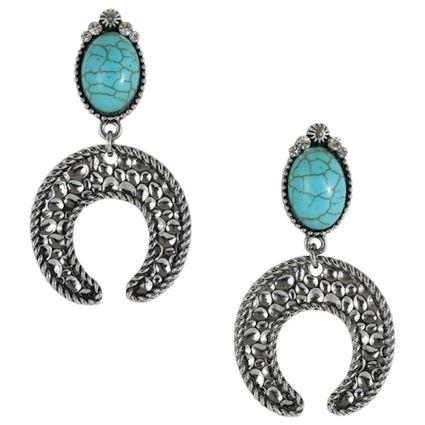 EARRINGS HAMMERED TURQUOISE
