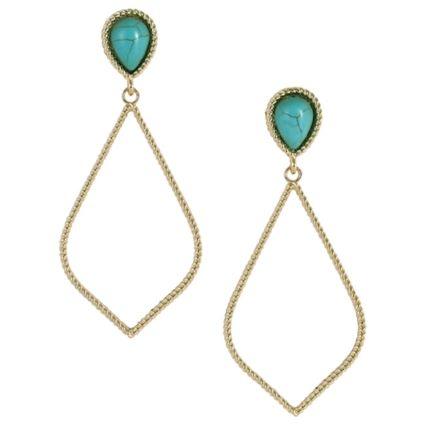 EARRINGS ROPE MOTIF TQ AND GOLD