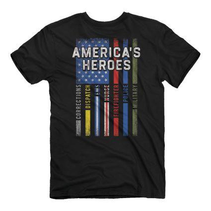 AMERICAS HEROS SS TEE BLACK