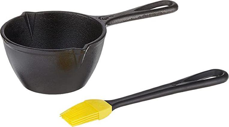 CAST IRON MELTING POT W/ BRUSH