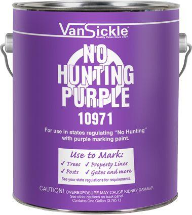 "NO HUNTING" PURPLE ENAMEL GAL