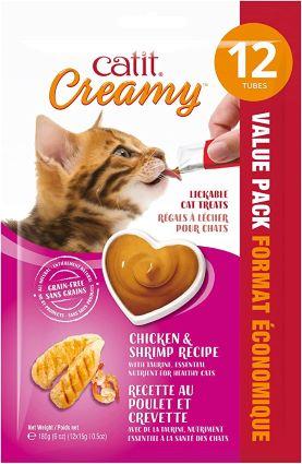 CATIT CREAMY CHICKEN/SHRIMP 12PK