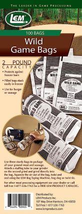 2LB WILD GAME BAGS 100 COUNT