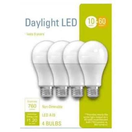 4PK 10W DAY A19 BULB