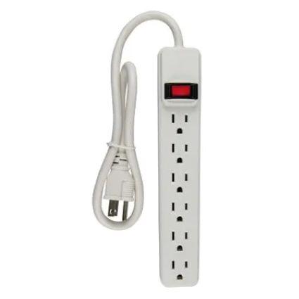 WHITE 6 OUTLET POWER STRIP