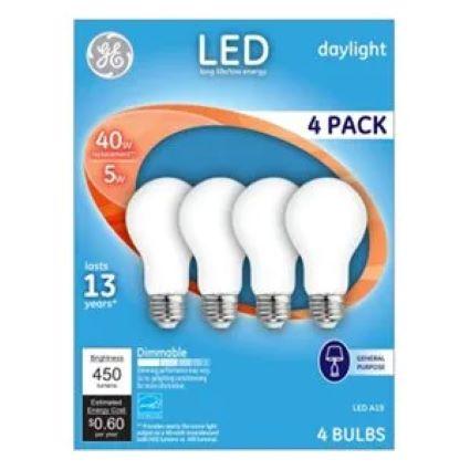 GE 4PK 5W DAY BULB