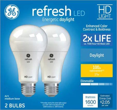 GE 2PK 13W DL A19 BULB