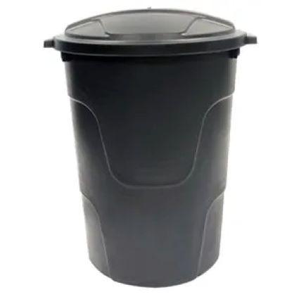 32GAL BLACK TRASH CAN W/LID