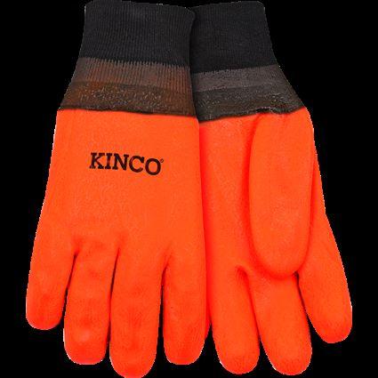 LINED ORANGE PVC GLOVES