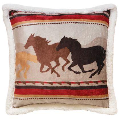 WRANGLER RUNNING HORSES PILLOW