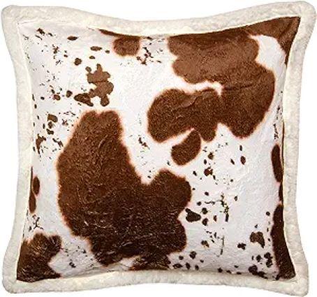 COWHIDE PLUSH SHERPA PILLOW