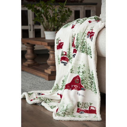 CHRISTMAS PLUSH SHERPA THROW