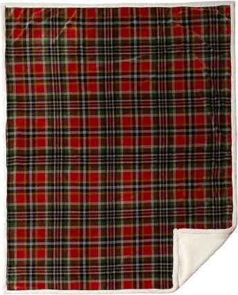 LG DOG BLANKET RUST PLAID BLACK