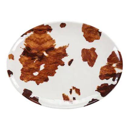 COWHIDE MELAMINE SERVING PLATTER