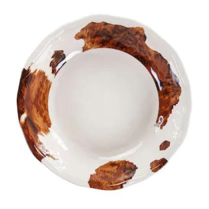 COWHIDE MELAMINE SERVING BOWL