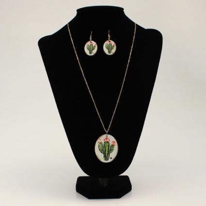 CACTUS EARRINGS NECKLACE SET