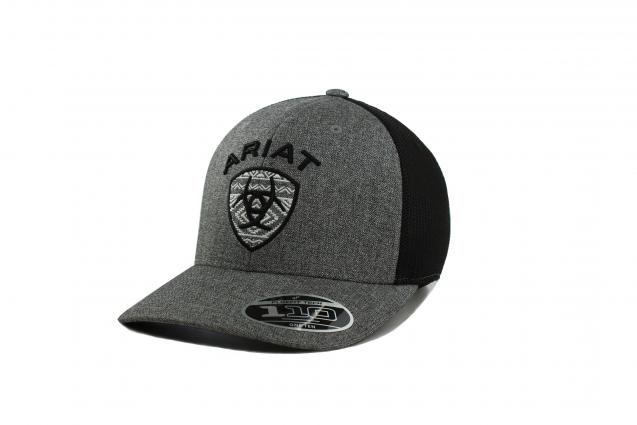 ARIAT MENS GREY AZTEC LOGO HAT