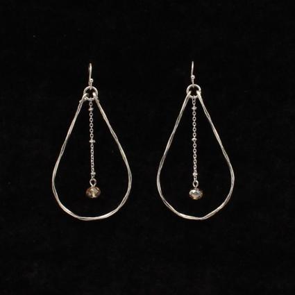 BR DANGLE HOOP BEADED EARRINGS