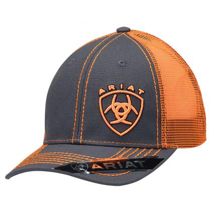 ARIAT MENS SHIELD CAP ORANGE