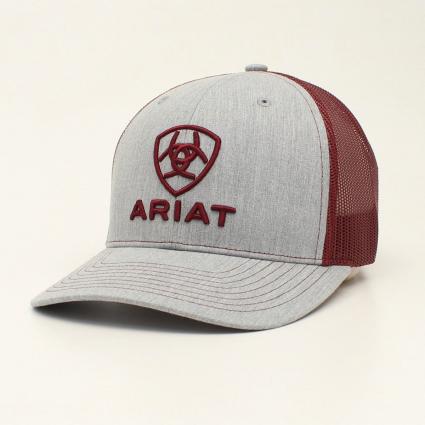 ARIAT MENS HAT GRAY/BURGANDY