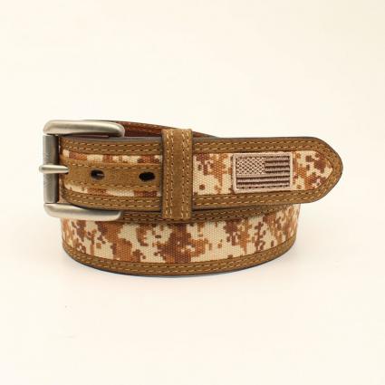 ARIAT DIGI CAMO FLAG BELT BRN