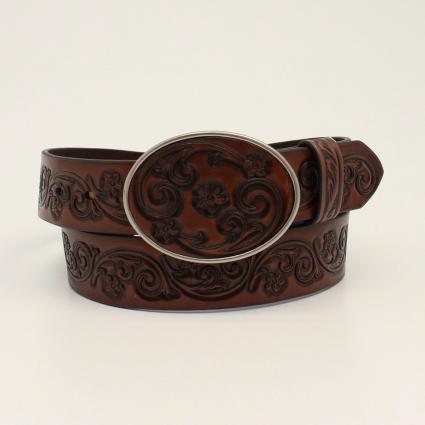 ARIAT LDS TOOLED FLOWER BELT