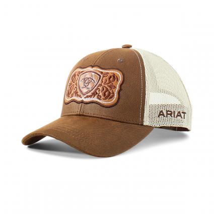 ARIAT LDS FLORAL LOGO CAP BRN