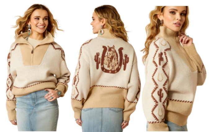 WMS WILD WEST SWEATER CREAM