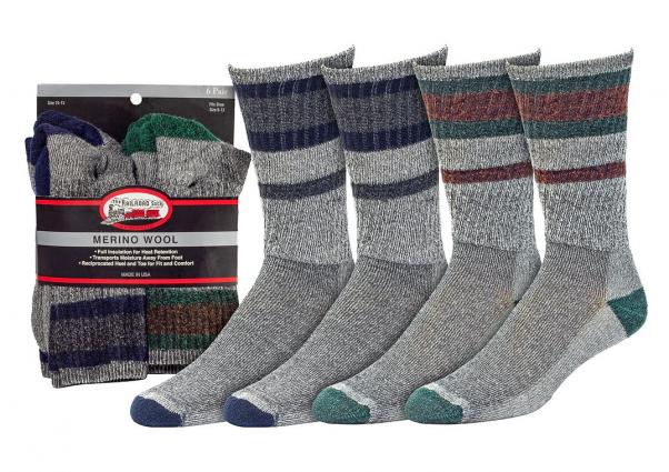 6PR MEN'S MERINO WOOL SOCK