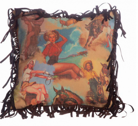 RETRO COWGIRL PILLOW